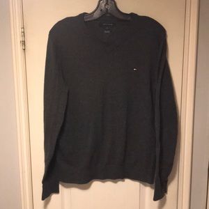 Tommy Hilfiger Pima Cotton Cashmere V-Neck Men’s Sweater Gray Size M